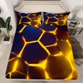 thumbnail image 2 of Erosebridal Abstract Ombre Sheet Set Queen, Futuristic Striped Bedding Sets Queen Size, Geometry Honeycomb Decor,, 2 of 7