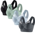 thumbnail image 1 of Timegard 4pc Bras for Women Wireless Comfy Breathable Full Coverage High Support Back Smoothing Everyday Bra, 1 of 6