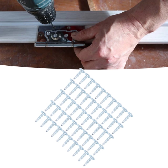 Self Drilling Screw, Wide Application Screws Fastener Galvanized 50Pcs 4.2x19mm for Repair Flat Head,Roud Head, Head