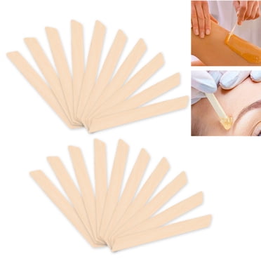 Wooden Wax Spatula, 20pcs Wax Sticks Safe and Convenient No Bleaching Process Wax Applicator for Eyebrows/Bikini Areas/Face