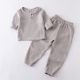 thumbnail image 2 of Birdeem Chemises pour Filles Mode Filles et Garçons Hauts Décontractés à Manches Longues Col Rond Col Bouton Ensembles de Pantalons Longs Unis, 2 of 12
