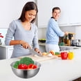 thumbnail image 1 of Ensemble de Bols à Mélanger en Acier Inoxydable, Organisateur de Rangement pour Aliments de Réfrigérateur Domestique, Robuste, Résistant à la Rouille, Robuste, Facile à Nettoyer, Va au Lave-Vaisselle, Polyvalent pour Mélanger, Servir, Salade, Maïs Soufflé, Empilable, 1 of 6