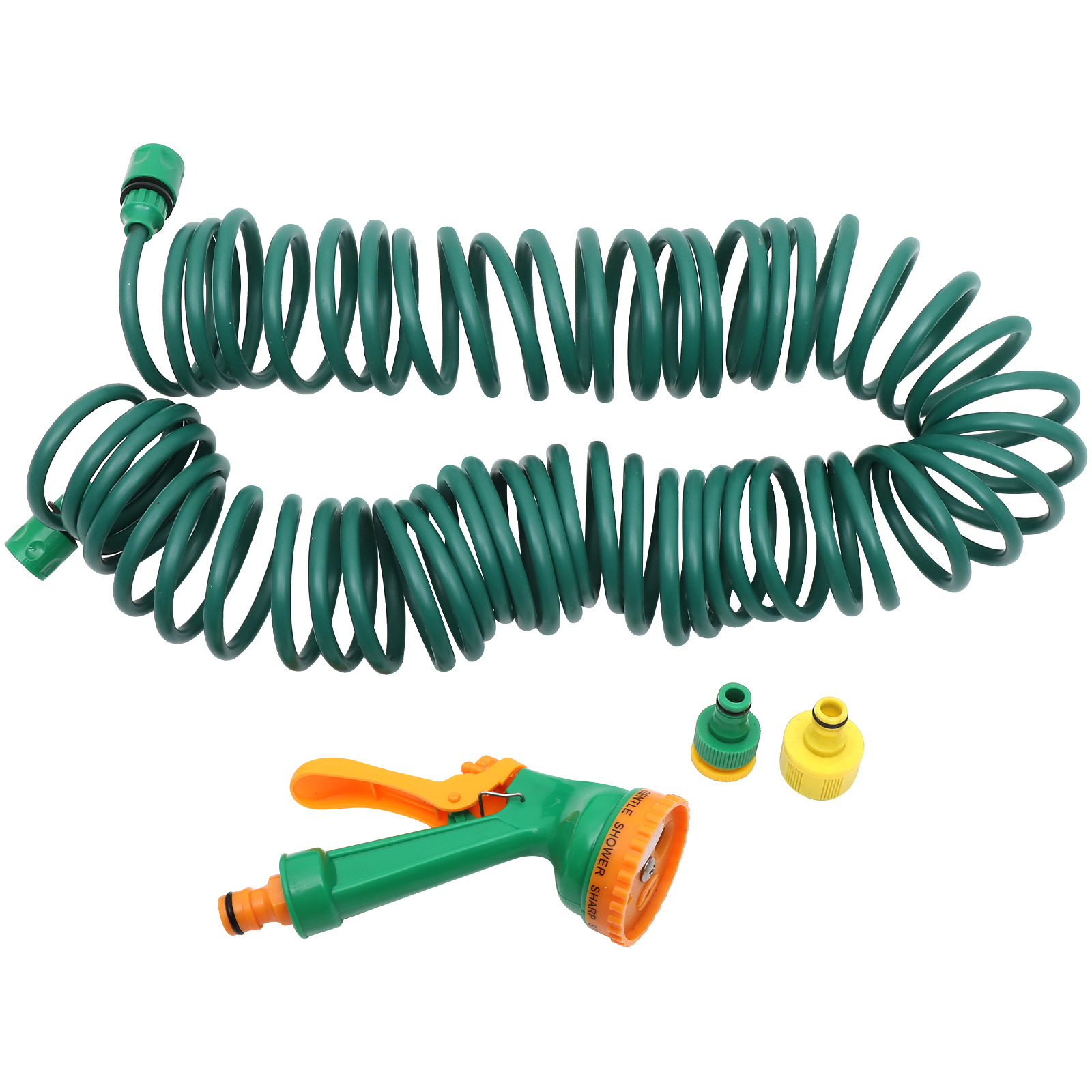 UPOUART EVA ABS Garden Hose with Sprayer Head for Outdoor Use Green Multipurpose Water Hose 10m