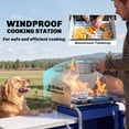thumbnail image 4 of Outsunny Folding Camping Kitchen with Windshield Fabric Cupboards Blue, 4 of 10