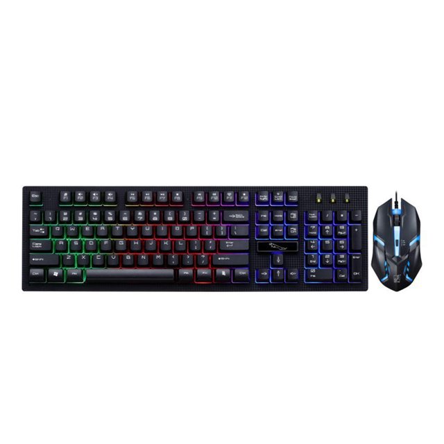 Shisuyan 1 Set Wired USB Game Suspension Keyboard Mouse Set Mechanical Mouse Keyboard Kit
