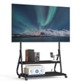 thumbnail image 2 of VASAGLE TV Stand with Wheels, for LCD LED OLED Flat Curved TVs up to 75 Inches and 88 lb, Rolling TV Cart, with Power Outlets, Storage Shelf, Height Adjustable, 2 of 6