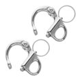thumbnail image 3 of KAKOWELY rope end snap hook 2pcs Rope End Snap Hook Quick Release Carabiner Mini Shackle Shackles Swivel Shackle Stainless Steel Quick Release Spring Shackle For Sailboats, 3 of 4