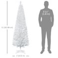 thumbnail image 3 of HOMCOM 6' Artificial Christmas Tree Xmas Slim Tree Holiday Décor, White, 3 of 10