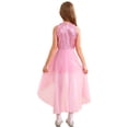 thumbnail image 2 of renvena Combinaison-Robe Maxi à Paillettes pour Filles Enfants en Mousseline Sans Manches Concours Mariage Fête Demoiselle d'Honneur Rose 10, 2 of 7