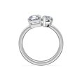thumbnail image 4 of 1,00 Carat Excellent Asscher & Pear Cut Natural Diamond Beautiful Two Stone Ring for Girls Solid 18K White Gold Size 11.5, 4 of 8