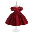 thumbnail image 2 of FAIWAD Robe de Fête de Mariage pour Filles, Manches Bouffantes, Nœud, Asymétrique, Robe de Soirée pour 4-12 Ans, 2 of 7