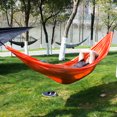 thumbnail image 3 of Tignapoo Spacious Double Nylon Hammock for Outdoor Adventures - Versatile Swing for Camping, Hiking, and Home Relaxation - 210T Durable Fabric in Dark Green and Gray Color Combination, 3 of 7