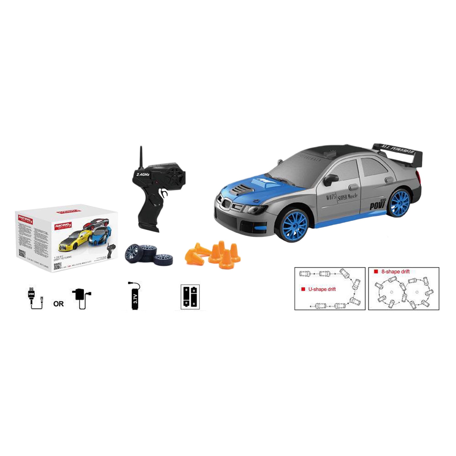 1:24 Scale High Speed 4WD RC Racing Car 2.4 Remote Control Drift Toy For Kids And Adults Realistic Drift Experience Car with Remote Control Cars for Adults Mini 4wd Track Fast Remote Control Cars
