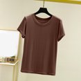 thumbnail image 2 of Timegard Womens Tops Pajamas Summer Round Neck Short Sleeve Loose Soft Homewear Casual Basic Tee Tops, 2 of 8