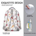 thumbnail image 4 of Nautical Vintage Ocean Backpack Waterproof Scratch-Resistant School Bag with Starfish, Seashells, and Anchor Print, Breathable Foam Padding, Adjustable Straps for Student and Students, 4 of 5