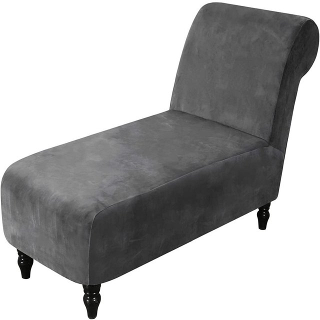 2024 Velvet Armless Chaise Lounge Slipcover Stretch Sofa Slip Cover Furniture Protector