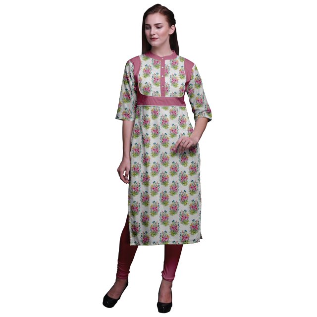 Bimba Viscose Santoon Kurta Summer Tunic Printed Straight KurtisForWomen