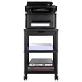 thumbnail image 3 of 3-Tier Printer Stand with Drawer Mobile Printer Cart with 4 Swivel Wheels, 3 of 3