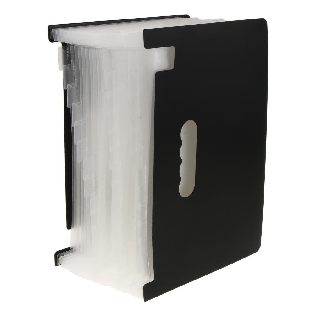 MERIGLARE Large Expanding Folder White Accordion A4 Document Organizer 37 pockets