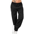 thumbnail image 1 of letairis Pantalons Amples pour Femmes, Pantalons de Sport Multicolores, Noir 4TG, 1 of 6
