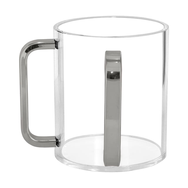 Glass & Bottle Hand Washing Cup for Outdoor Home with Handles Clear Acrylic 5-Inch Functional Basin for Shower Bathroom