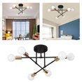 thumbnail image 3 of Modern Ceiling Light Matte Black room lights office cool Finish Retro Look 6-Light Black+Gold, 3 of 9