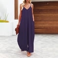 thumbnail image 1 of Mefallenssiah Pantalon pour Femme Grande Taille Mode Femme Été Uni Décontracté Camisole Sans Manches Combinaison à Bretelles Prix Réduit, 1 of 8