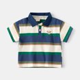 thumbnail image 2 of Polos pour Garçons Chemise à Rayures Col Chemise Polo d'Été Garçon Chemise à Manches Courtes 6-7 Ans Mode Garçons, 2 of 3