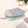 thumbnail image 2 of 1 Pc Women Embroidered Butterfly Makeup Bag for Travel Vacation Light Yellow Plush, 2 of 3