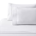 thumbnail image 3 of Marina Decoration Ultra Soft Silky Deep Pocket Solid Rayon from Bamboo Bedding All Season Sheet Set, White Color, 3 of 7
