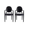 thumbnail image 1 of Heavenly Collections Modern Acrylic Dining Armchair, Set of 2, Black, Ghost Style, 1 of 9