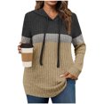 thumbnail image 2 of Yuyuzo Hoodies for Women Casual Ribbed Knit V Neck Sweatshirts Long Sleeve Fall Warm Pullover Sweater Tops, 2 of 6
