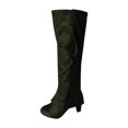 thumbnail image 4 of XZNGL Womens Round Toe High Heeled Thick Heeled Double Zipper Lace Stitching High Boots, 4 of 8