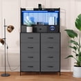 thumbnail image 1 of Commode Intelligente à 11 Tiroirs en Tissu avec Station de Recharge Intégrée, Recharge Sans Fil et Lumières DEL RVB, Conception Industrielle Anti-Basculement, Armoire de Rangement pour Chambre en Plusieurs Couleurs, 1 of 8