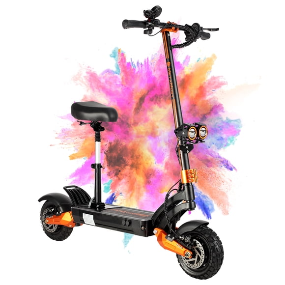 ZonDoo ZO08 Trottinette Électrique pour Adultes, 3000 W Moteurs Doubles Puissants, jusqu'à 45 Mi/h Autonomie de 52 Miles, Pneus Tout-Terrain de 10 Pouces Trottinette Électrique Tout-Terrain avec Siège Détachable