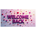 thumbnail image 1 of Welcome Back Banner Gradient Heart Stars Party Decoration Background Backdrop for Office Classroom Event Photography Celebration Decors, 1 of 4