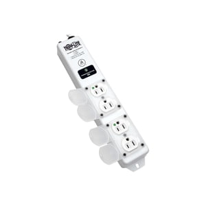 Tripp Lite Safe-IT Surge Protector Power Strip Medical Hospital Antimicrobial Metal 4 Outlet 15' Cord - Surge protector - 15 A - AC 120 V - output connectors: 4 - white