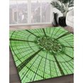 thumbnail image 3 of Ahgly Company Tapis de Zone Intérieur Lavable à la Machine, Carré, Transitionnel, Jaune, Pelouse, Vert, 6 Pieds Carré, 3 of 7
