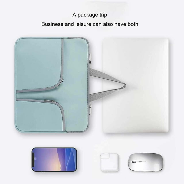 Laptop Sleeve Waterproof Computer Case Portable Bag Pocket Carrier Pouch Protector Reusable Compartments Business Storage Rose Red 17inch