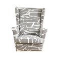 thumbnail image 4 of Abbracc Nonslip Wingback Chair Cover Washable Modern Reusable 1 Seater Polyester Stretch Light Grey, 4 of 9