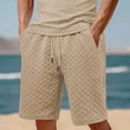 thumbnail image 2 of hotojiny Mens Athletic Shorts with Pockets Solid Drawstring Wide Leg Textured Short Pants Casual Breathable Golf Workout Beach Shorts, 2 of 7