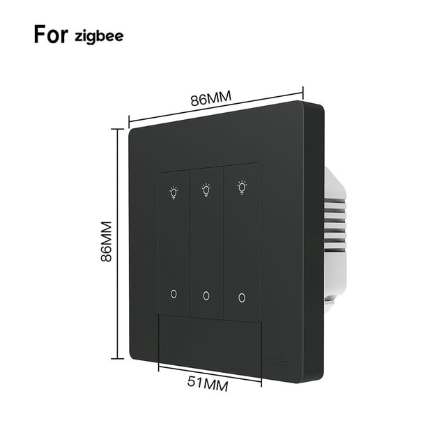Smart Dimmer Switch for Zigbee Light Dimming APP Work Home Dimmable 1-3Gang