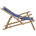 thumbnail image 4 of vidaXL Chaise Longue en Bambou et Toile Bleu Marine, 4 of 5