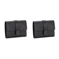 thumbnail image 2 of pitrice Leather Women Purse Rectangular Trifold for Zipper Hasp Stylish Card Holder Photo Folder Wallet Notecase Birthday Gift Black 2Set, 2 of 6