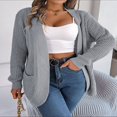 thumbnail image 2 of MesaSe Womens Open Front Knit Cardigan Long Sleeve Solid Color Pocket Sweater Loose Fall Tops S, 2 of 7