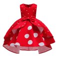 thumbnail image 1 of Liquidation d'Économies d'Hiver! PEZHADA Robe d'Hiver pour Fillette pour Tout-Petit, Style Explosion Vêtements pour Enfants Robe pour Fille à Pois Rétro Robe de Princesse pour Enfants Robe de Performance de Noël Rouge 9-10 Ans, 1 of 6