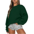 thumbnail image 1 of EGNMCR Chandail pour Femmes d'Hiver Coupe Ample Décontracté à Manches Longues Mode Col Ras du Cou Chandails Surdimensionnés Chandail à Enfiler pour Femmes, 1 of 6