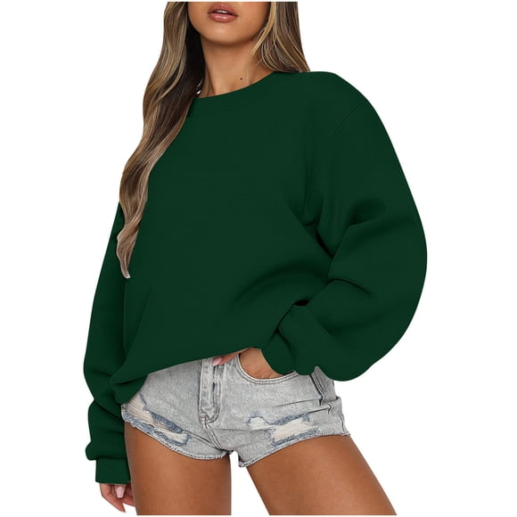 2023 Womens' Fashion Sweatshirt 50% off Clearance Fashion Casual Long Sleeve Round Neck Ladies Loose Sweatshirt Tops Blouse