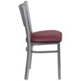 thumbnail image 2 of HERCULES Series Silver Slat Back Metal Restaurant Chair - Burgundy Vinyl Seat, 2 of 6