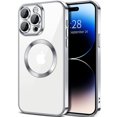 thumbnail image 1 of Dteck MagSafe Compatible with iPhone 15 Pro Max Case, Magnetic Clear Case for iPhone 15 Pro Max, Slim Plating Edge Soft TPU Cover Shockproof Phone Case 6.7 Inch,Silver, 1 of 4